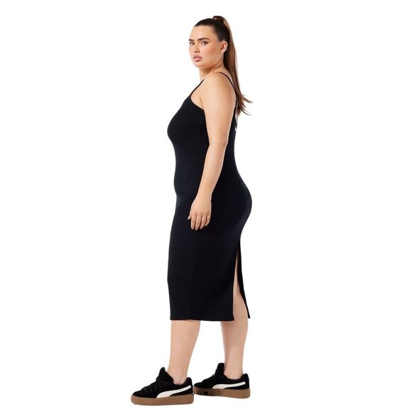 Savage X Fenty Xssential Ribbed Midi Dress Black Size 3X plus adjustable strap - Picture 6 of 7